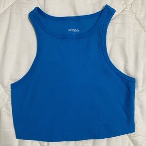 Wild Fable Blue Sleeveless Crop Tank Top
